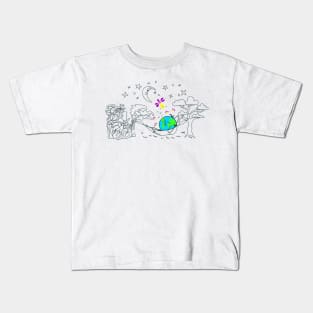 Let the Planet Chillax: Earth Hour Special Drawing Kids T-Shirt